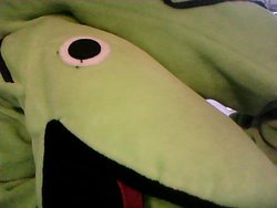 photo of the green ikea snake 'djungelorm' taking up the whole frame